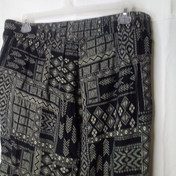 Jessica Simpson Pants Women XL Elastic Waist Pull On Pockets Pattern Black White - Picture 13 of 16